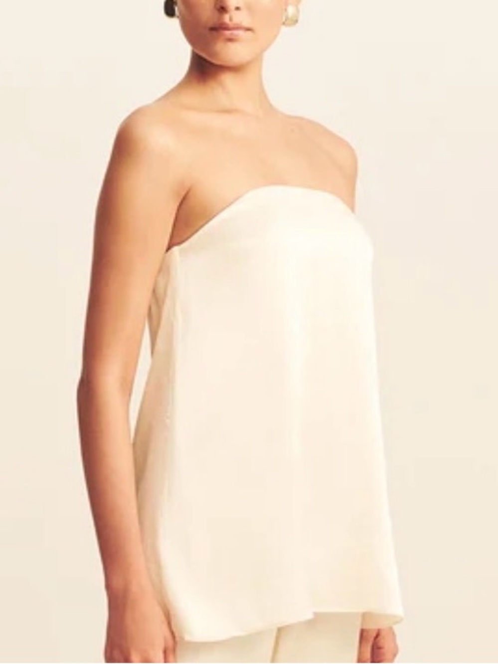 Shona Joy Cream Strapless Tube Top
